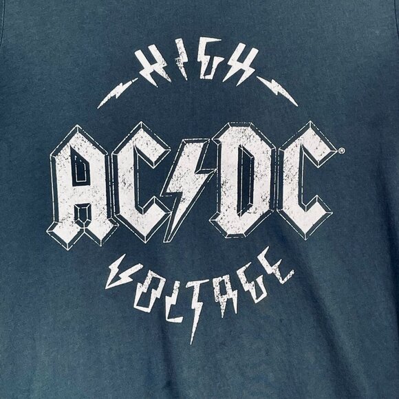 AC/DC Licensed Cotton Band Tee High Voltage Gray Women's Small Classic Rock - Picture 5 of 8